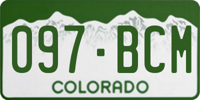 CO license plate 097BCM