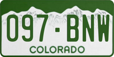 CO license plate 097BNW