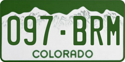 CO license plate 097BRM