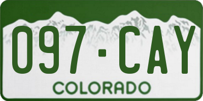 CO license plate 097CAY