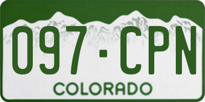 CO license plate 097CPN