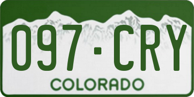 CO license plate 097CRY