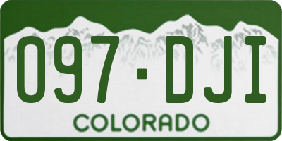 CO license plate 097DJI