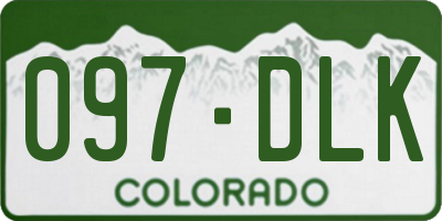 CO license plate 097DLK