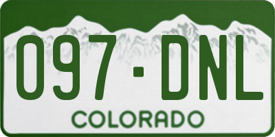 CO license plate 097DNL