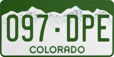 CO license plate 097DPE
