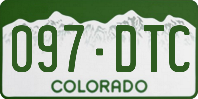 CO license plate 097DTC