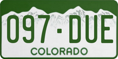 CO license plate 097DUE