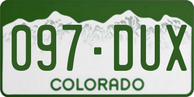CO license plate 097DUX