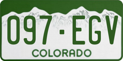 CO license plate 097EGV