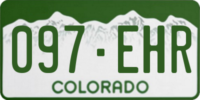 CO license plate 097EHR