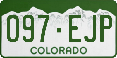 CO license plate 097EJP