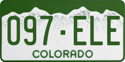 CO license plate 097ELE
