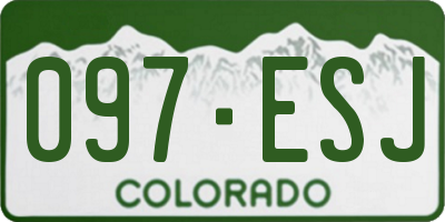 CO license plate 097ESJ
