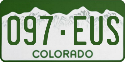 CO license plate 097EUS