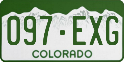 CO license plate 097EXG