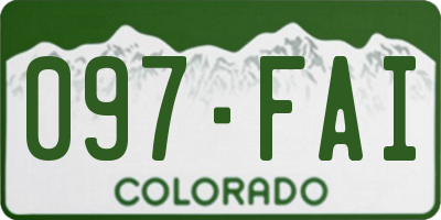 CO license plate 097FAI