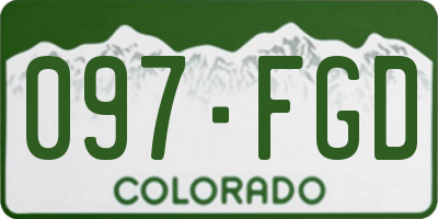 CO license plate 097FGD