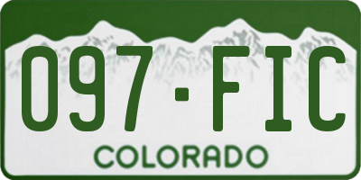 CO license plate 097FIC