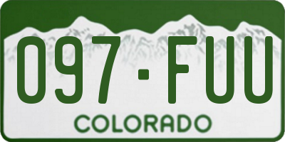 CO license plate 097FUU