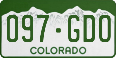 CO license plate 097GDO