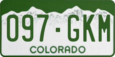 CO license plate 097GKM