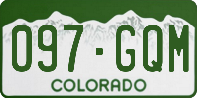 CO license plate 097GQM