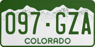 CO license plate 097GZA