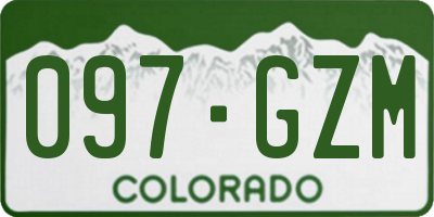 CO license plate 097GZM