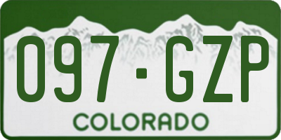 CO license plate 097GZP