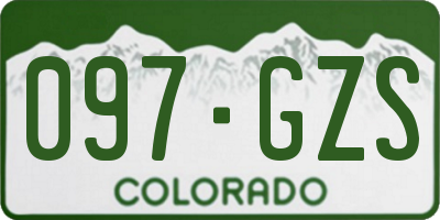 CO license plate 097GZS