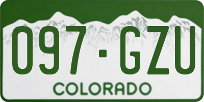CO license plate 097GZU