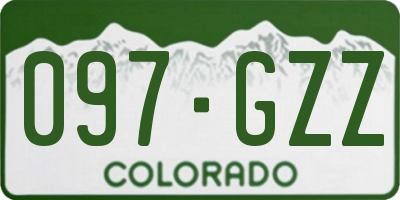 CO license plate 097GZZ