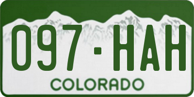 CO license plate 097HAH