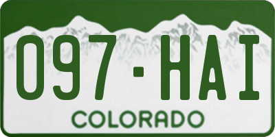 CO license plate 097HAI