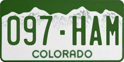 CO license plate 097HAM