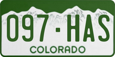 CO license plate 097HAS