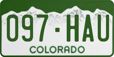 CO license plate 097HAU