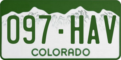 CO license plate 097HAV