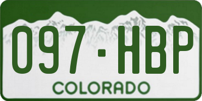 CO license plate 097HBP