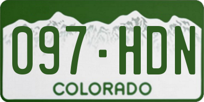 CO license plate 097HDN
