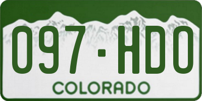 CO license plate 097HDO