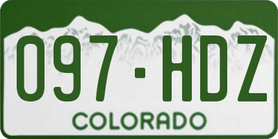 CO license plate 097HDZ