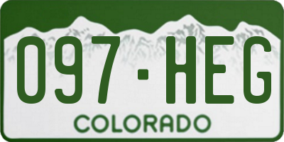 CO license plate 097HEG