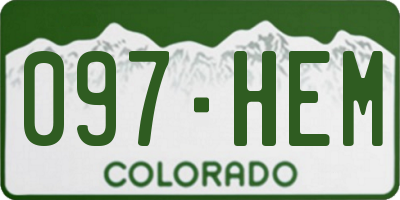 CO license plate 097HEM