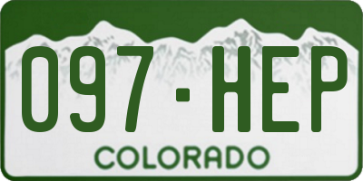 CO license plate 097HEP