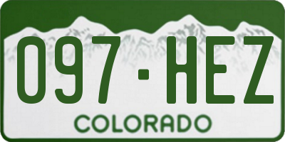 CO license plate 097HEZ