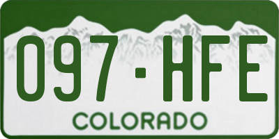 CO license plate 097HFE
