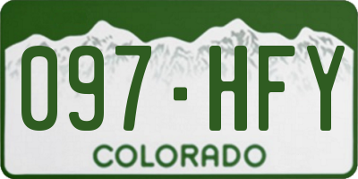 CO license plate 097HFY