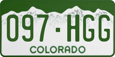 CO license plate 097HGG